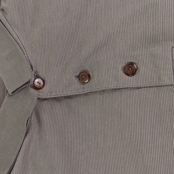 Gold Tri Mountain 60's 2 Ply DBL Mercerized-Cotton Polo  Pinstripe Shirt 2XL - Picture 9 of 14